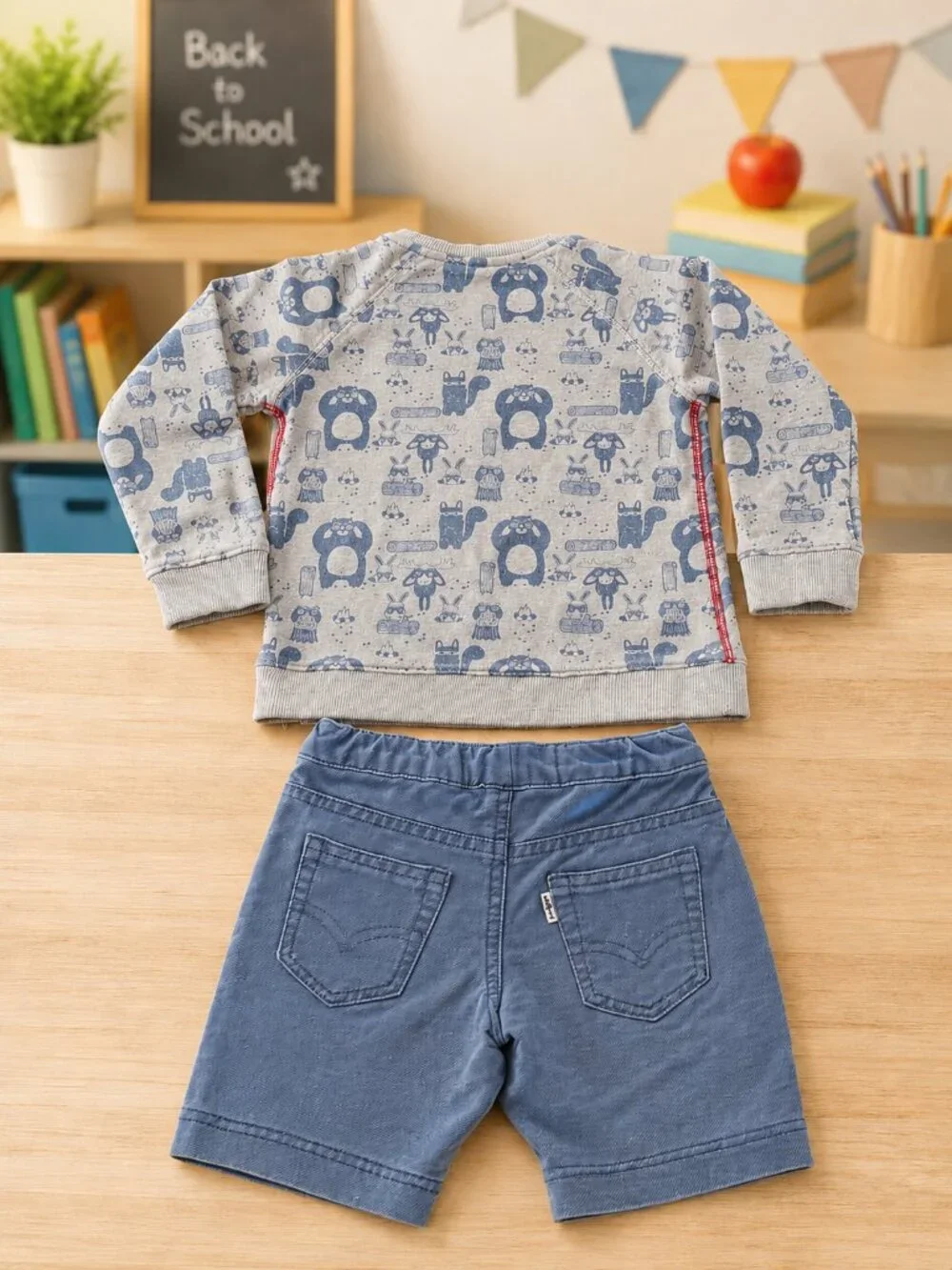 Boys Sovereign Code Sweatshirt & Levi’s Shorts Outfit Set 3T